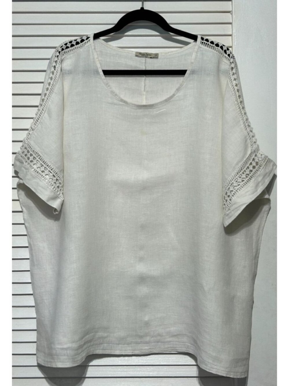 Alessia Pacini Women's White Italian Linen Tunic Top Blouse Size XL 3459 - Picture 6 of 13